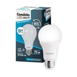 LAMPARA LED A60 FRIA 9W 220V E27 CANDELA