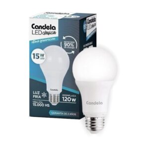 LAMPARA LED A60 FRIA 15W 220V E27-CANDELA