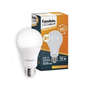 LAMPARA LED A60 CALIDA 9W 220V E27-CANDELA