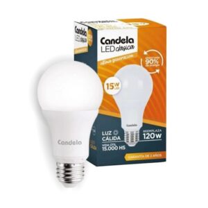 LAMPARA LED A60 CALIDA 15W 220V E27-CANDELA