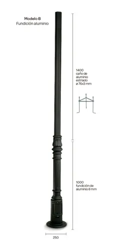 8561-2-R 2 FAROLES C/COLUMN NEGRO - Imagen 2