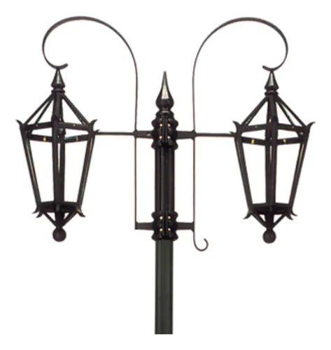 8561-2-R 2 FAROLES C/COLUMN NEGRO