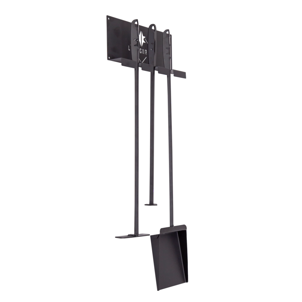 Kit de pared atizador, pala y limpiador